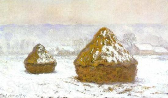 Claude Monet Grainstack, White Frost Effect Spain oil painting art